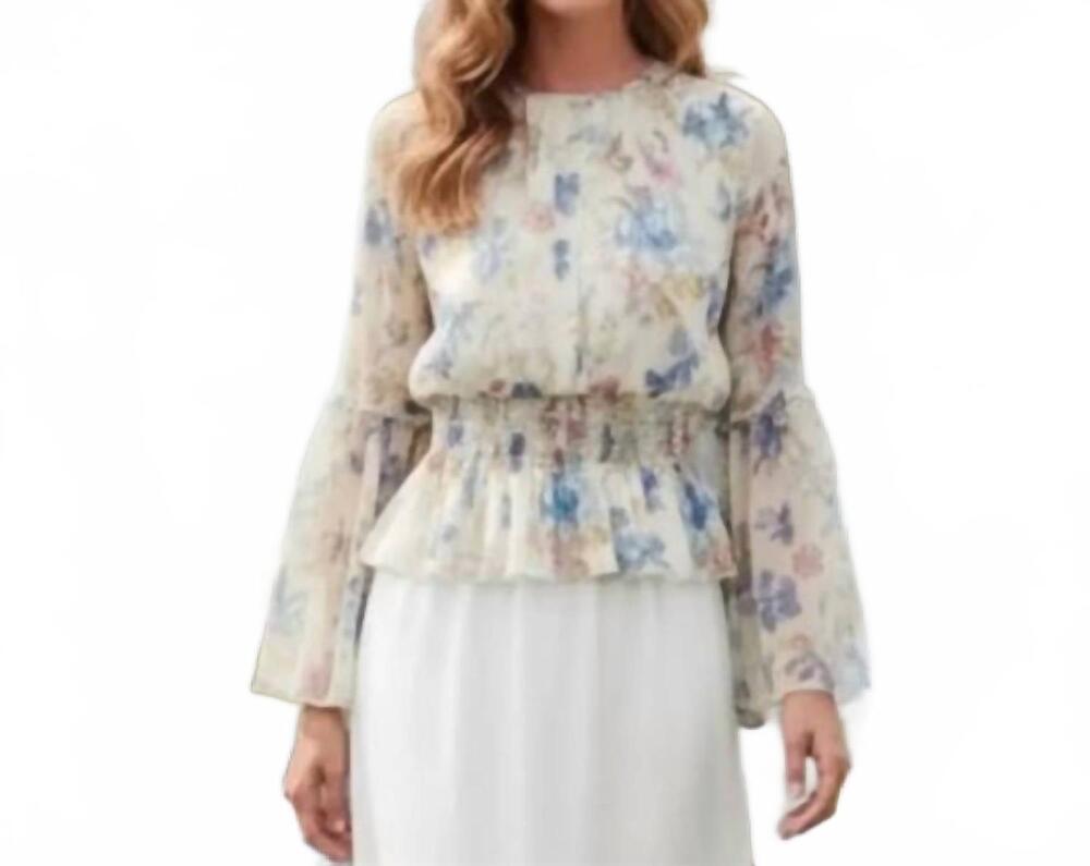 NEW TUCKERNUCK lily of the valley jennie boho cottage snowberry floral blouse in